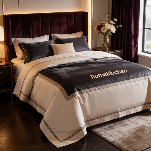 homekiechen® Celestial Cloud Luxury 4-Piece Bedding Set - Sink Into Moon-Kissed Softness & Sleep Like Royalty in Your Bedroom Oasis | Hotel-Grade High-Thread-Count Cotton Bedding