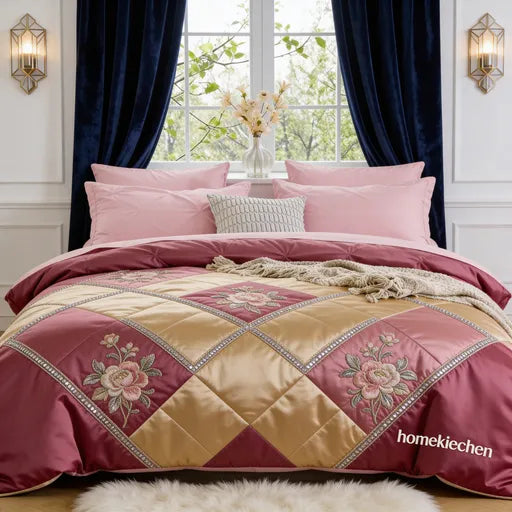 homekiechen® Cloud Embrace Luxury 4-Piece Bedding Set – 5-Star Egyptian Cotton for Royal Slumbers & Bedroom Sanctuary Makeovers