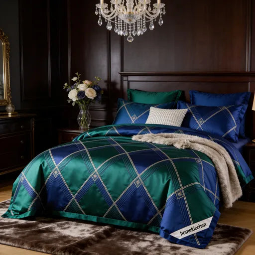 homekiechen® Cloud Embrace Luxury 4-Piece Bedding Set – 5-Star Egyptian Cotton for Royal Slumbers & Bedroom Sanctuary Makeovers