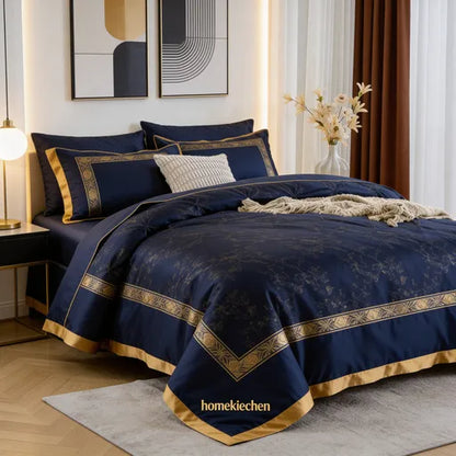 homekiechen® Cloud Embrace Luxury 4-Piece Bedding Set – 5-Star Egyptian Cotton for Royal Slumbers & Bedroom Sanctuary Makeovers