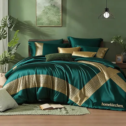 homekiechen® Cloud Palace Luxury 4-Piece Egyptian Cotton Bed Set – Sleep Like Royalty with Buttery-Soft, Cloud-Kissed Sheets for Your Private Bedroom Retreat