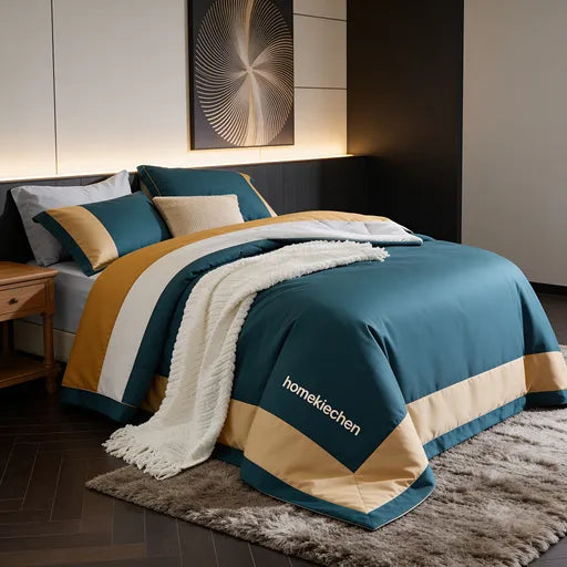 homekiechen® Cloud-Kissed Royal Luxury 4-Piece Bedding Set – Sleep Like a Monarch in 5-Star Cloud Softness | Premium Egyptian Cotton Duvet Cover Set for Your Private Slumber Sanctuary